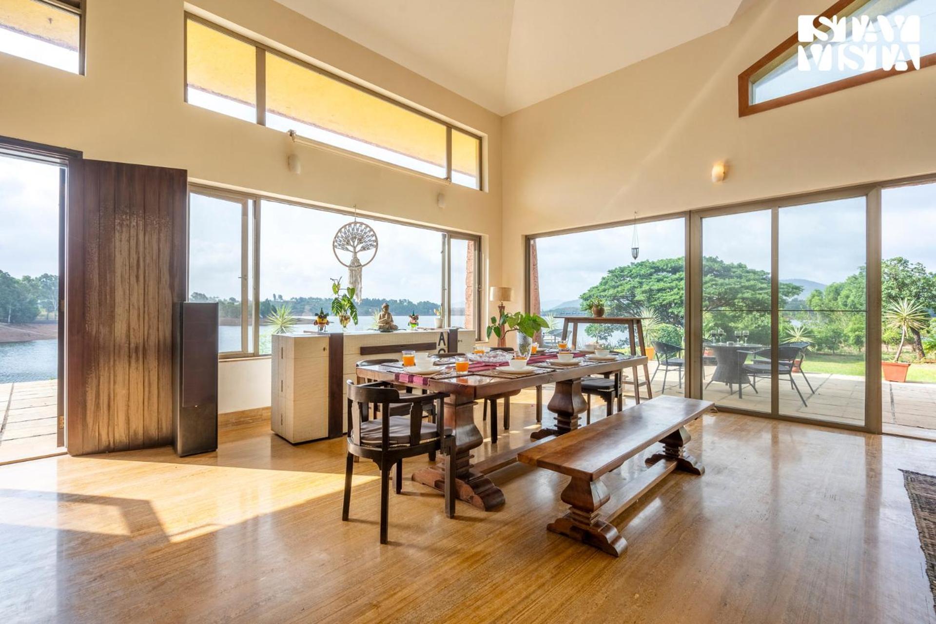 Stayvista At Three Shores With Lake View & Alfresco Dining Khamshet 외부 사진