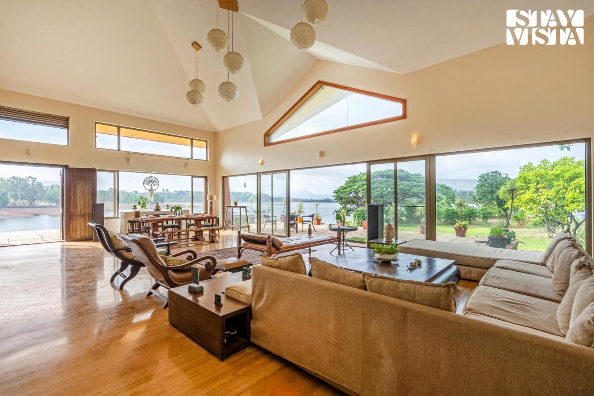 Stayvista At Three Shores With Lake View & Alfresco Dining Khamshet 외부 사진